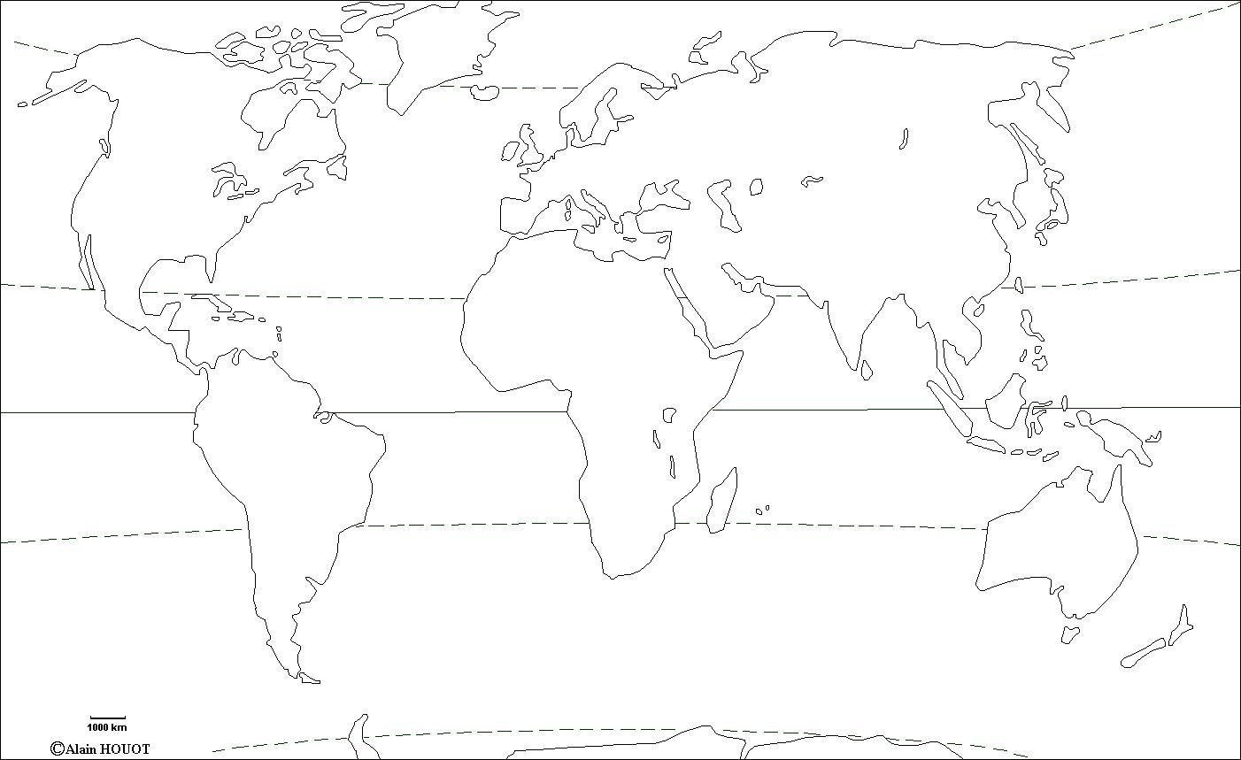 Carte Vierge Oc Ans Et Les Continents