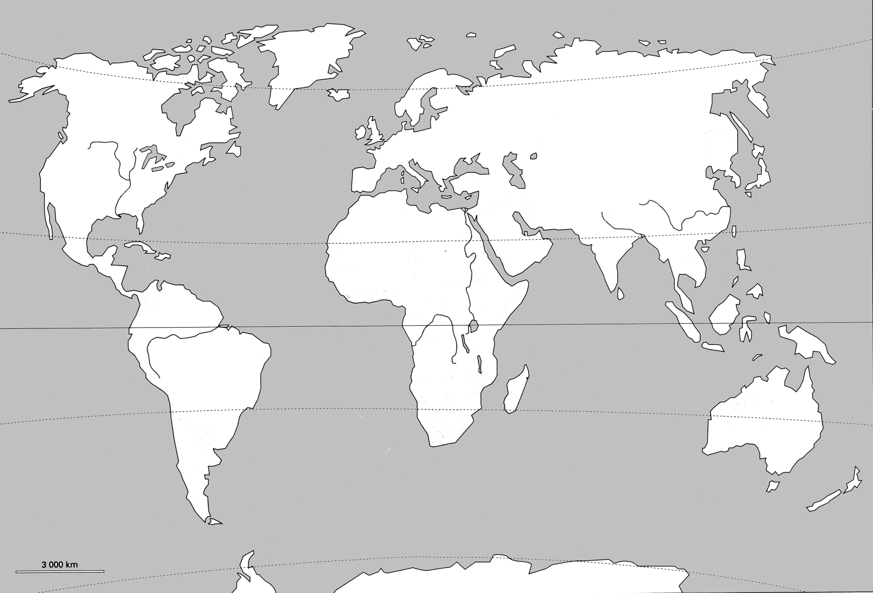 Les Grands Reperes Terrestres Carte Vierge Carte Planisphère Vierge