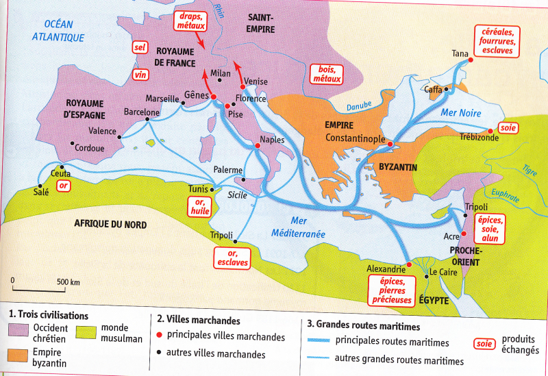 Carte commerce en méditerranée Carte commerce en méditerranée