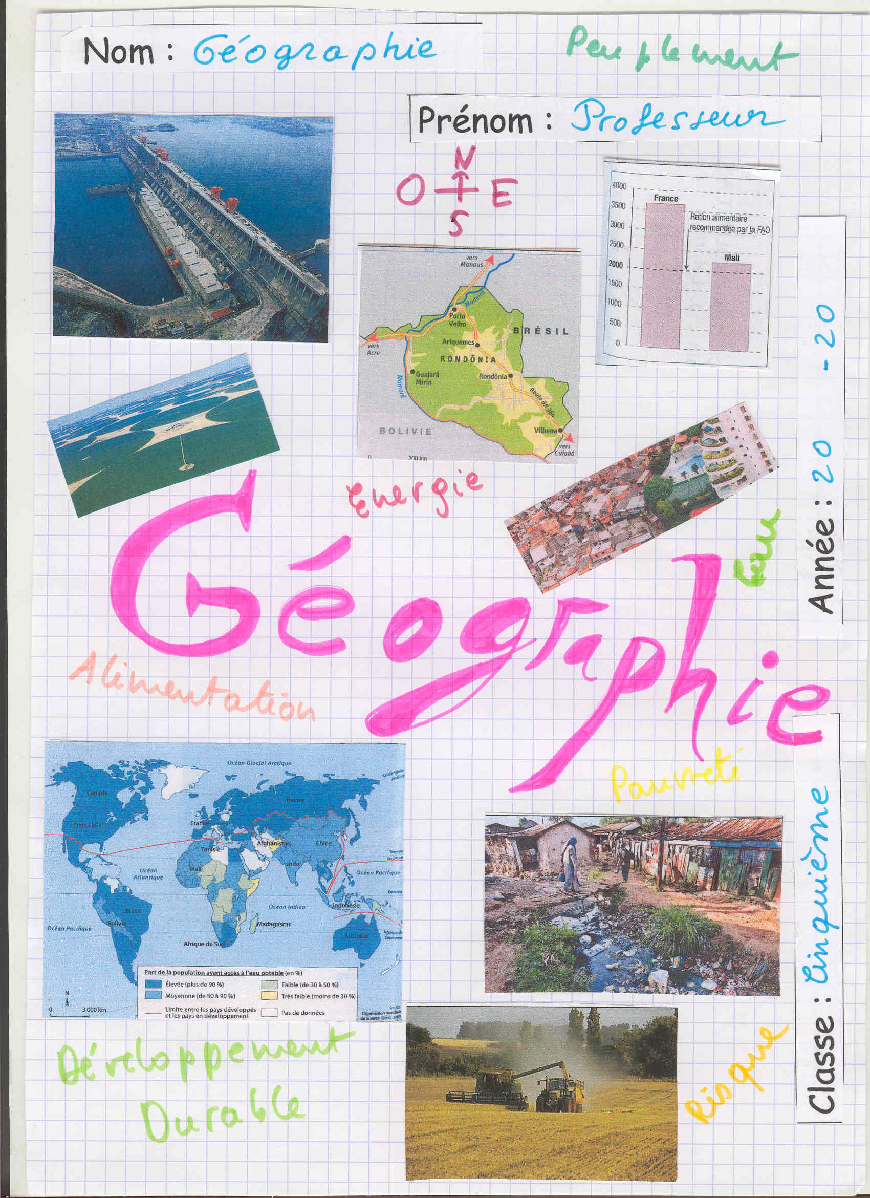 Histoire Geographie 5e 12 13 Page De Couverture De Mon Cahier Histoire Geographie College Vauban