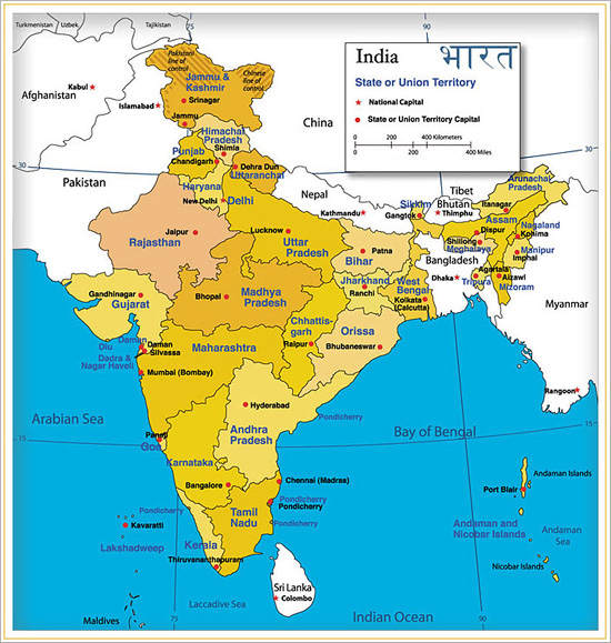 Map - regional geography of India