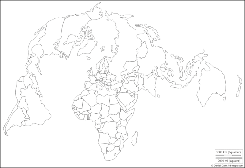 Fond de carte - Monde projection polaire2