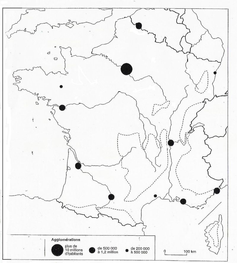 Fond de carte - France agglomérations