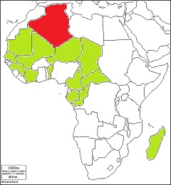 Carte - décolonisation Afrique française Carte - décolonisation Afrique française
