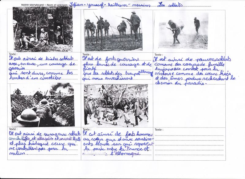 Storyboard -Le soldats Sofian Youssef Haitham Nessim