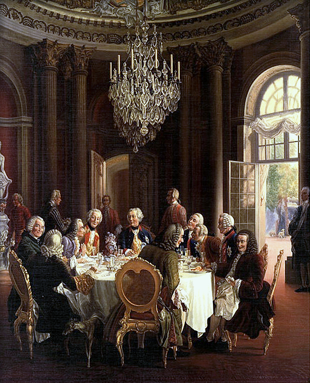 La table ronde Voltaire Frédéric II 1850