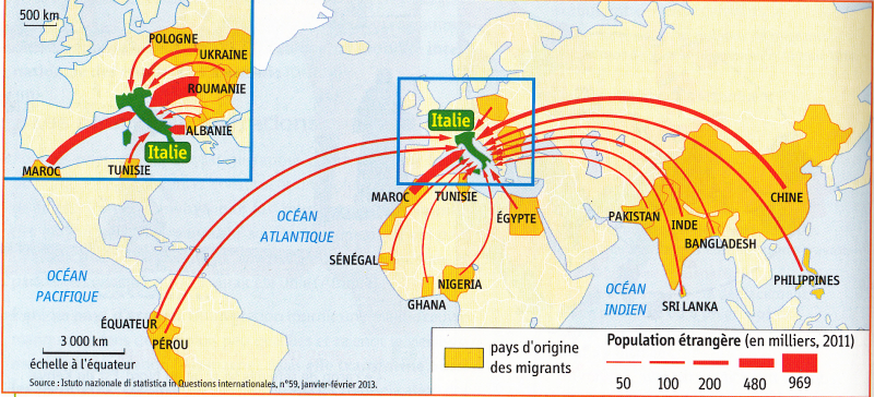 Carte immigration italienne