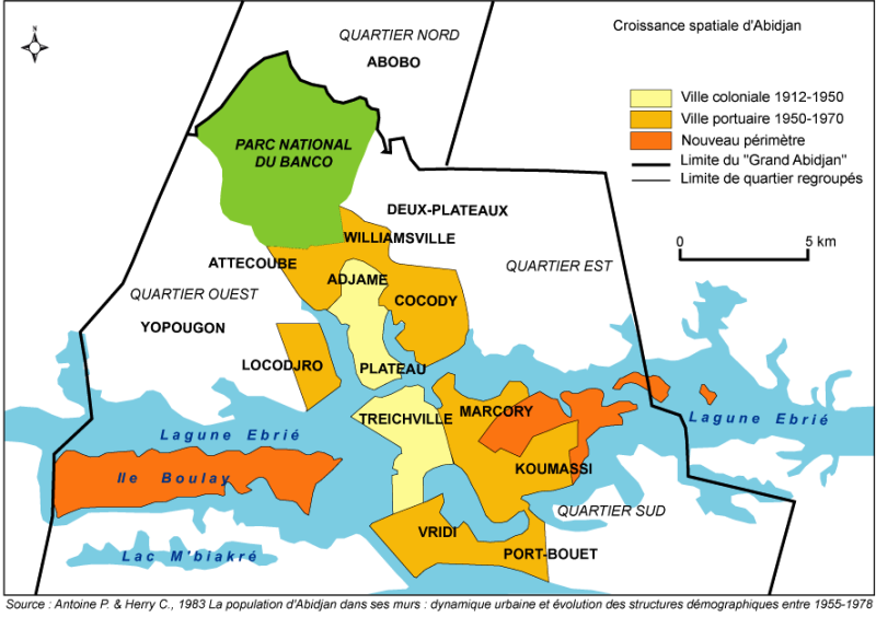 Exention urbaine Abidjan Carte