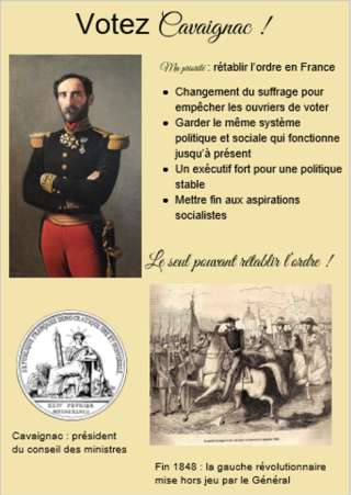 Affiche 1848 - Général Cavaignac