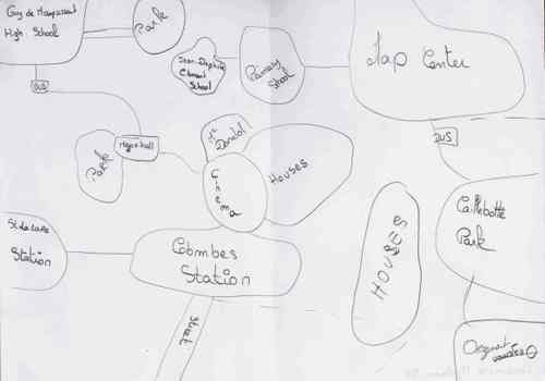 Mental map of Colombes by Myriam Arrahmane 
