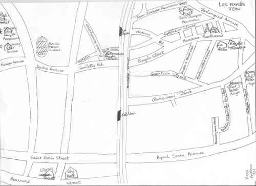 Mental map of Colombes by Marie Arvieux