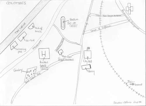 Mental map of Colombes by Mélanie Boudier