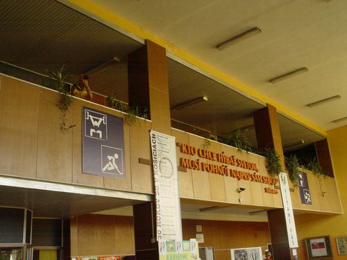 In the hall of the Slovakian school