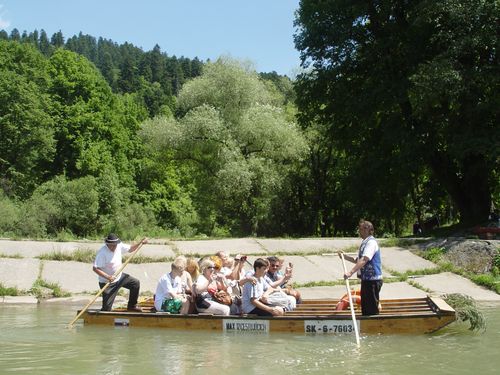The traditional wooden raft