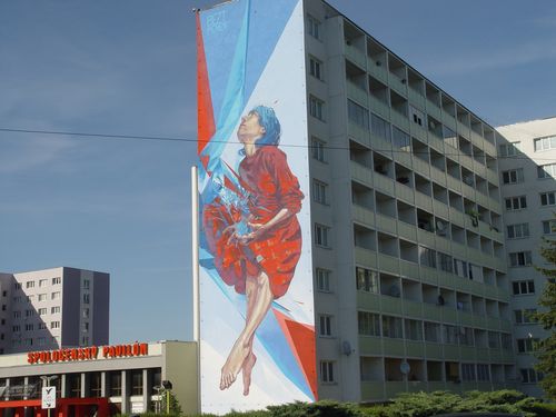 Painting on a block of flats